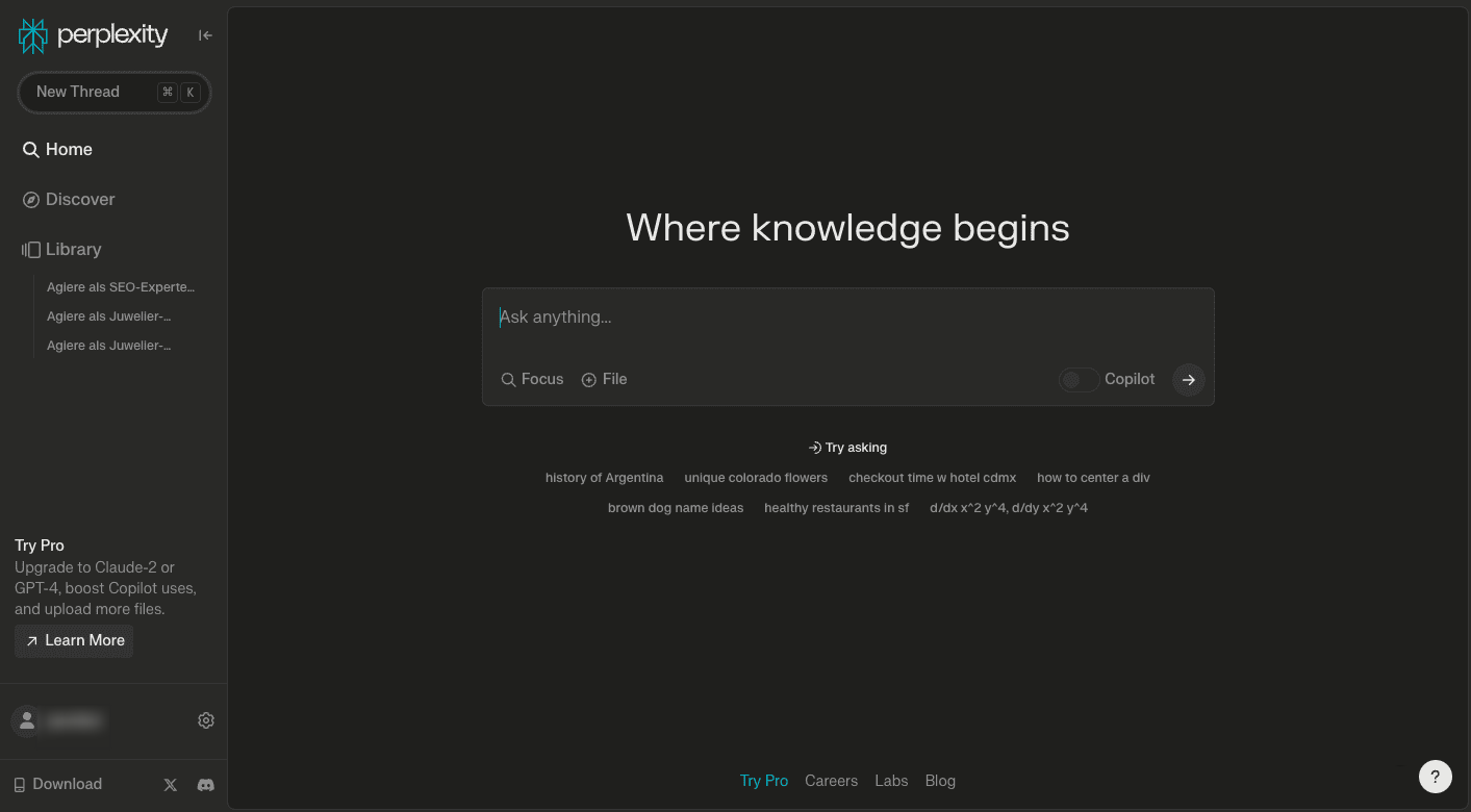 Сервис Perplexity